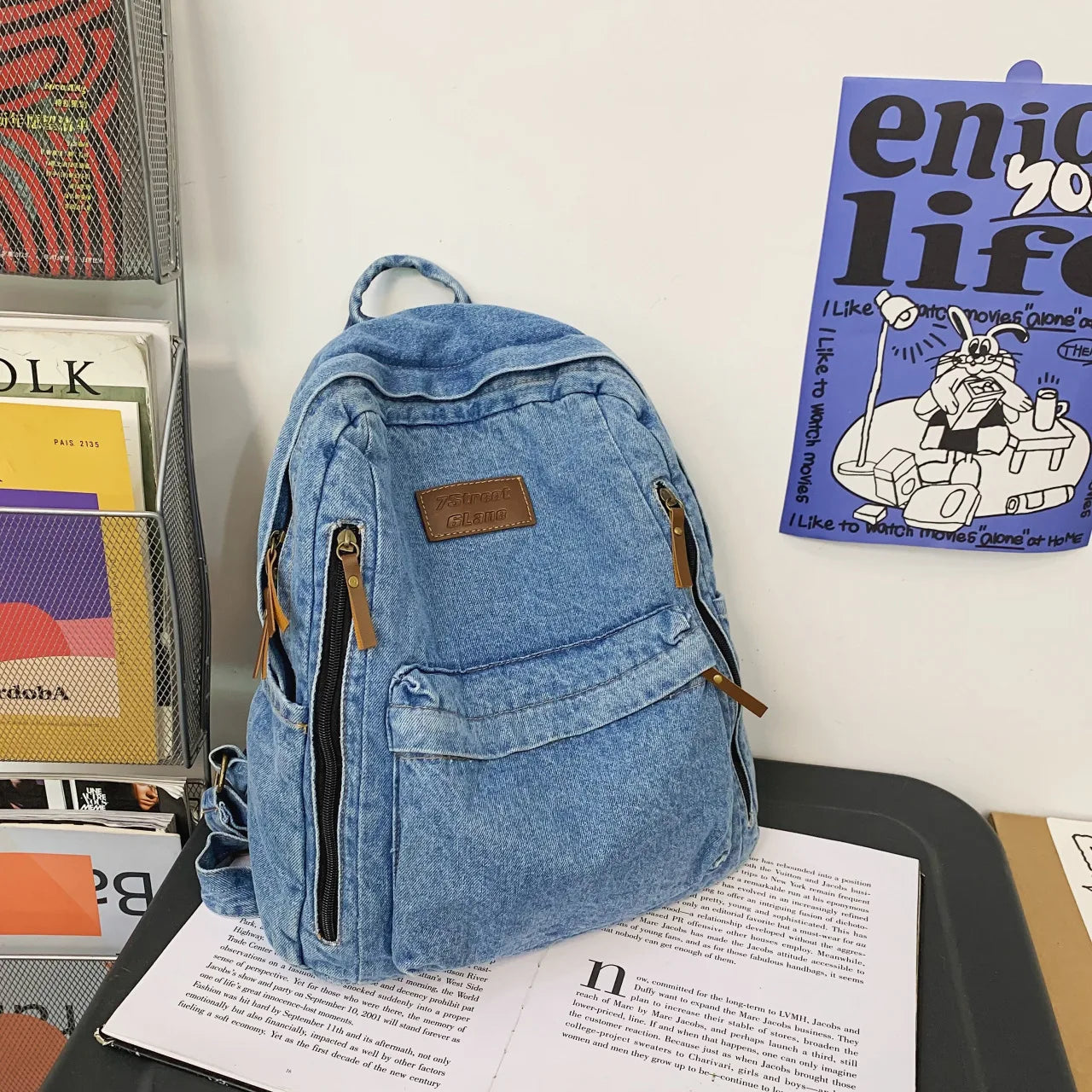 🎒 Sac à Dos en Jean Tendance – Style Denim | Grande Capacité Étudiante | Multi-Poches | Unisexe - BLACKBEARD OUTDOOR INDUSTRIES