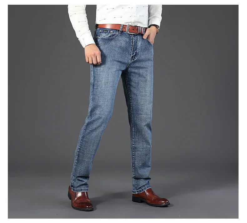 Jeans Business Homme – Coupe Droite Stretch, Bleu/Noir, Denim Classique BLACKBEARD OUTDOOR INDUSTRIES