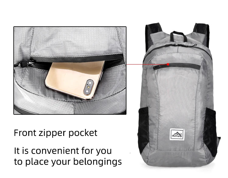 Sac à Dos Pliable 18L Ultra-Léger – Sac de Voyage, Randonnée, Cyclisme et Escalade - BLACKBEARD OUTDOOR INDUSTRIES