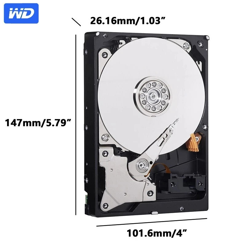 Western Digital WD BLUE 4TB 6T 3T2T 3.5" Hard Drive SATA III 500GB1THD Ma boutique