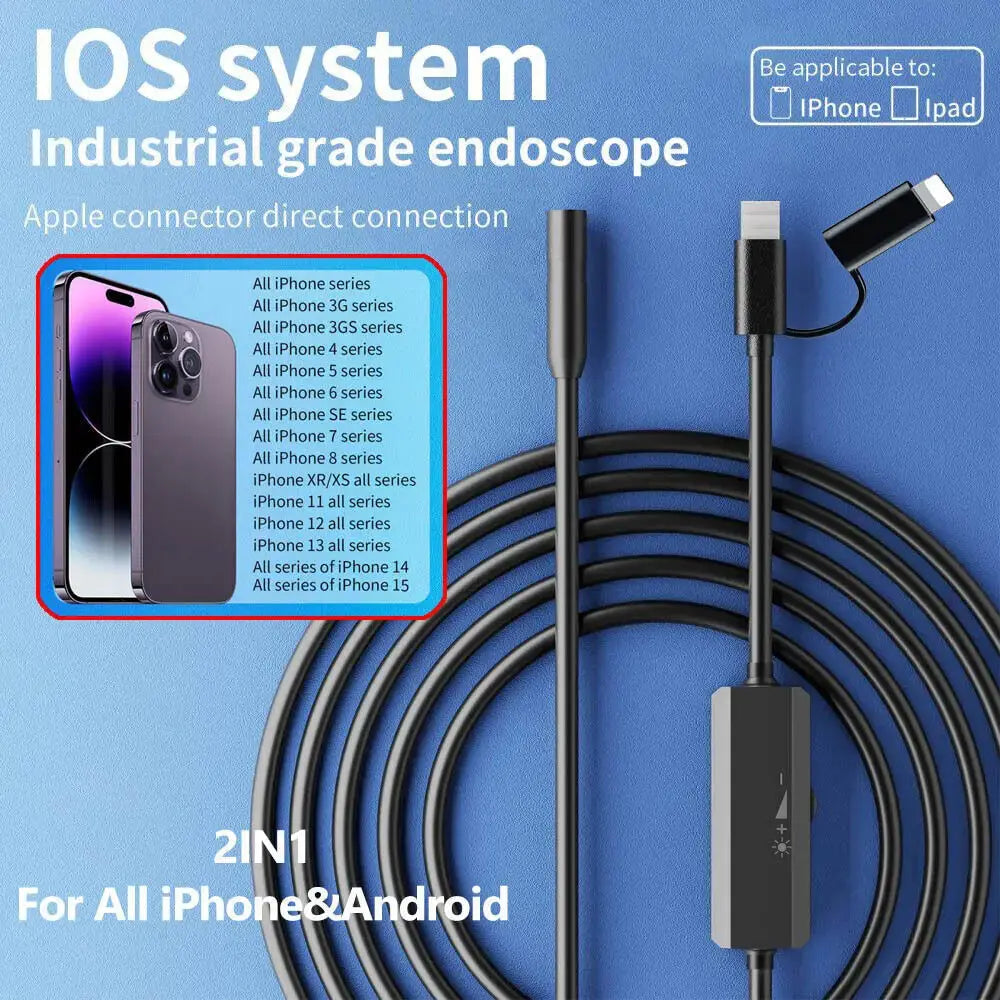 Caméra Endoscope 5.5/8mm pour Smartphone Android & iPhone | Inspection Automobile & Canalisation | Étanche IP67 | HD 3MP Ma boutique