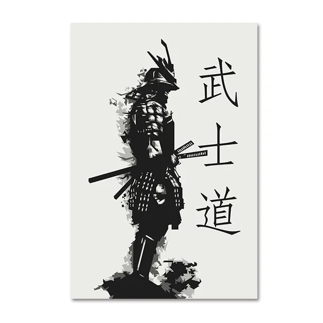 Affiche Japonaise Samouraï Bushido – Impression sur Toile | Art Mural Abstrait pour Salon ou Bureau - BLACKBEARD OUTDOOR INDUSTRIES