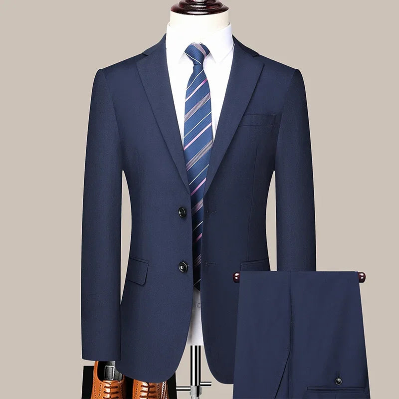 Costume Homme Slim Fit à Deux Boutons – Costume Professionnel et Élégant avec Pantalon Inclus (Tailles S-6XL) BLACKBEARD OUTDOOR INDUSTRIES