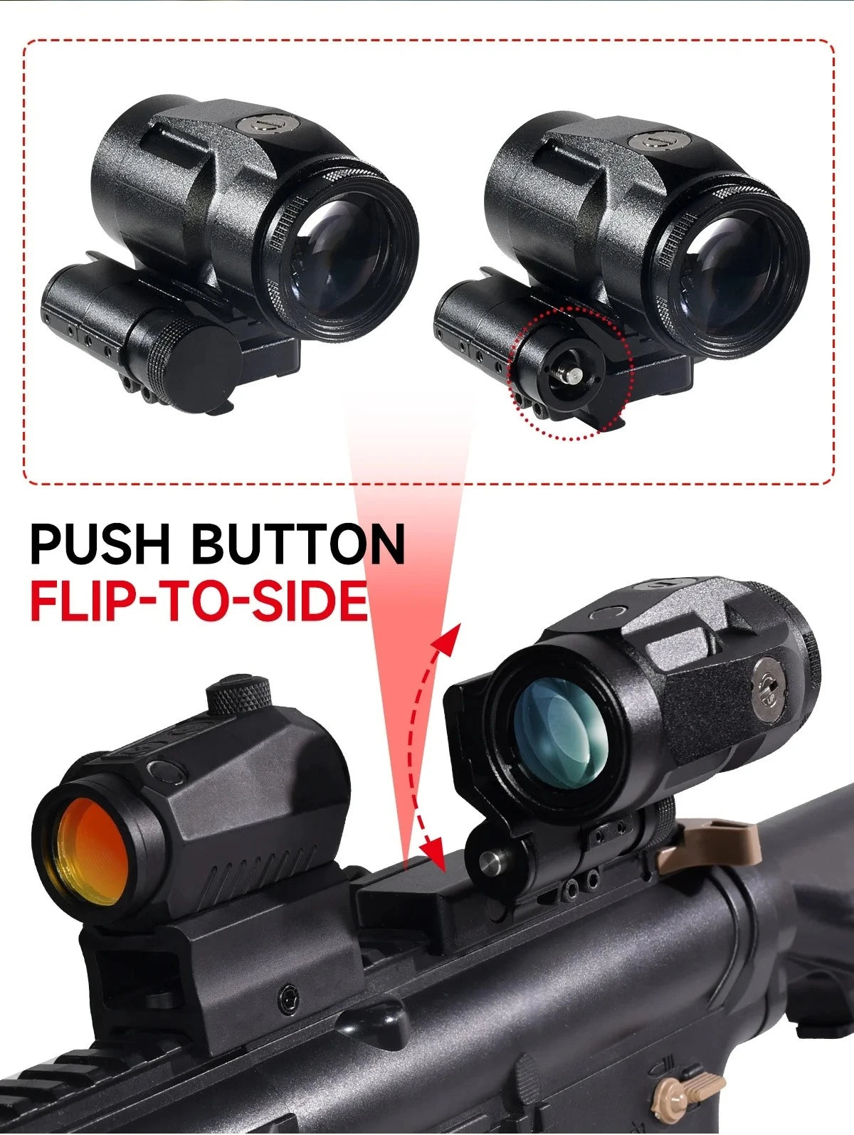 Lunette de Visée Combo Red Dot R5 + Magnifier J3 3X pour Rail 20 mm - BLACKBEARD OUTDOOR INDUSTRIES