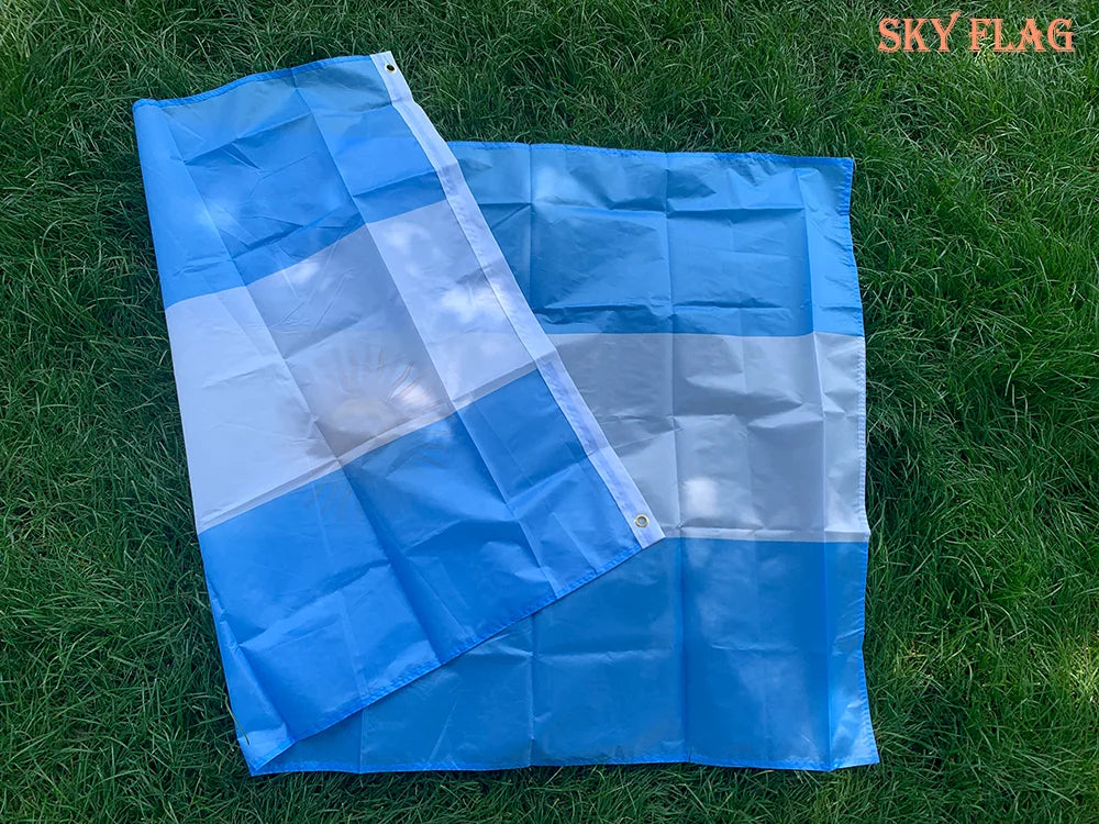 Drapeau de l'Argentine – 90x150 cm – Polyester – Drapeau National Argenté Suspendu et Bannière BLACKBEARD OUTDOOR INDUSTRIES