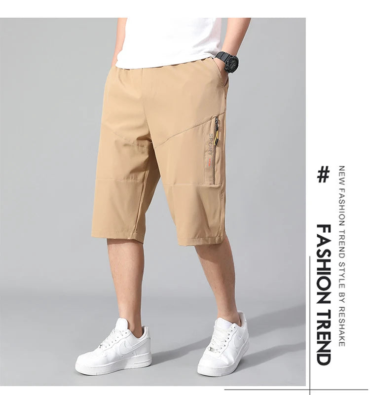 Short Cargo Homme - Poches Zippées, Taille Élastique, Coton Respirant, Style Décontracté Été Ma boutique