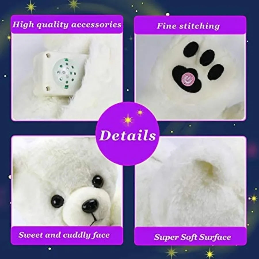 37cm peluche ours polaire lumineuse musicale pour enfants Ma boutique
