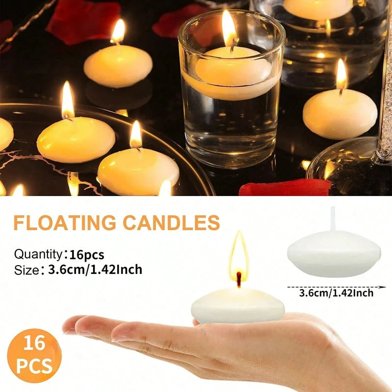 Bougies Flottantes Sans Parfum – 6/10/16 Pièces | Bougies Décoratives pour Saint-Valentin, Mariage, Fête, Bain, Décoration Romantique - BLACKBEARD OUTDOOR INDUSTRIES