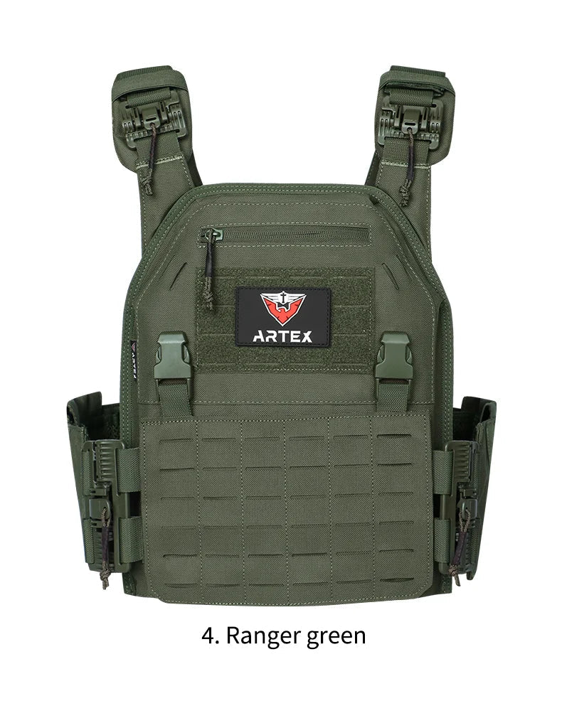 Gilet Tactique ARTEX - Gilet de Combat Léger à Libération Rapide - Porte-Plates 1000D en Polyester avec Système MOLLE - Chaleco Tactico - Gilet Militaire BLACKBEARD OUTDOOR INDUSTRIES