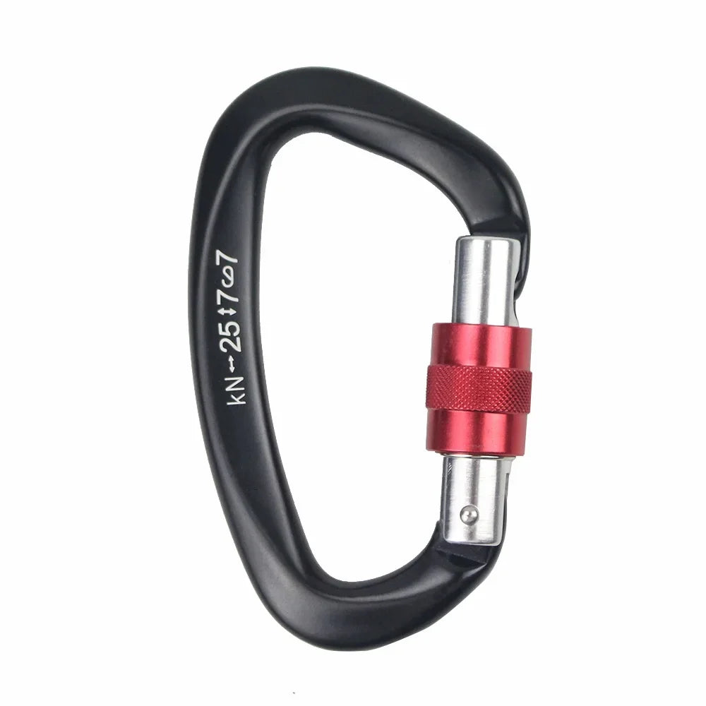Mousqueton d’Escalade 25 kN – Fermeture à Vis, Forme en D, Aluminium - BLACKBEARD OUTDOOR INDUSTRIES