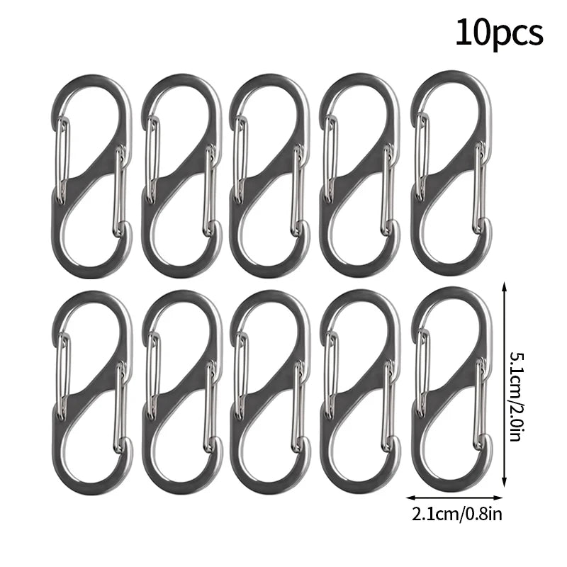 5PCS Mousquetons Tactiques en S – Mini Clip Aluminium Anti-Vol pour Camping & Randonnée - BLACKBEARD OUTDOOR INDUSTRIES