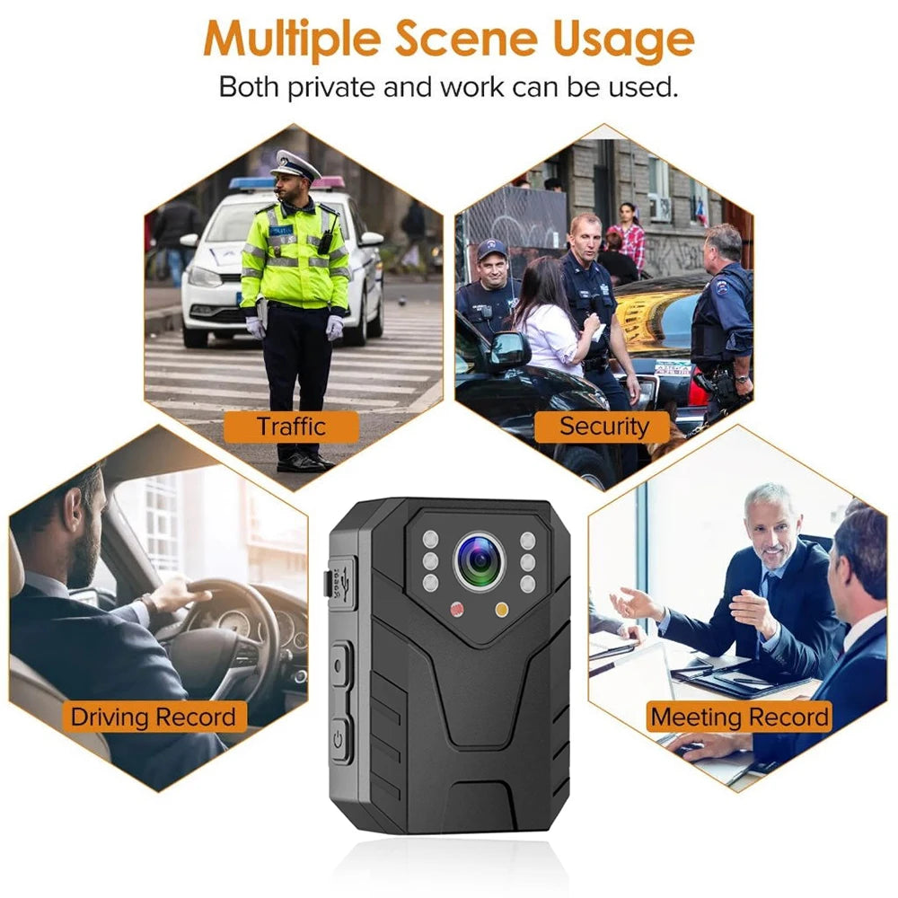 Mini Caméra Corporelle Full HD 1080P avec Vision Nocturne – Enregistreur Vidéo, Caméra de Sécurité pour Garde, Police, et Application Environnementale - BLACKBEARD OUTDOOR INDUSTRIES