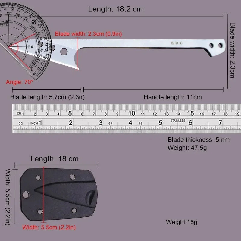 Couteau de Poche 2024 – Couteau de Chasse, Couteau de Pêche en Acier Inoxydable 440C, Lame Monobloc + Étui K, Outil EDC pour Camping et Activités de Plein Air - BLACKBEARD OUTDOOR INDUSTRIES