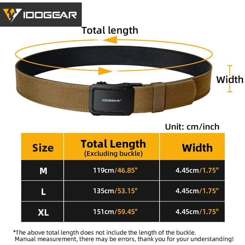 Ceinture Tactique IDOGEAR 1,75" Nylon 1000D – Résistance et Confort pour les Activités Tactiques Ma boutique