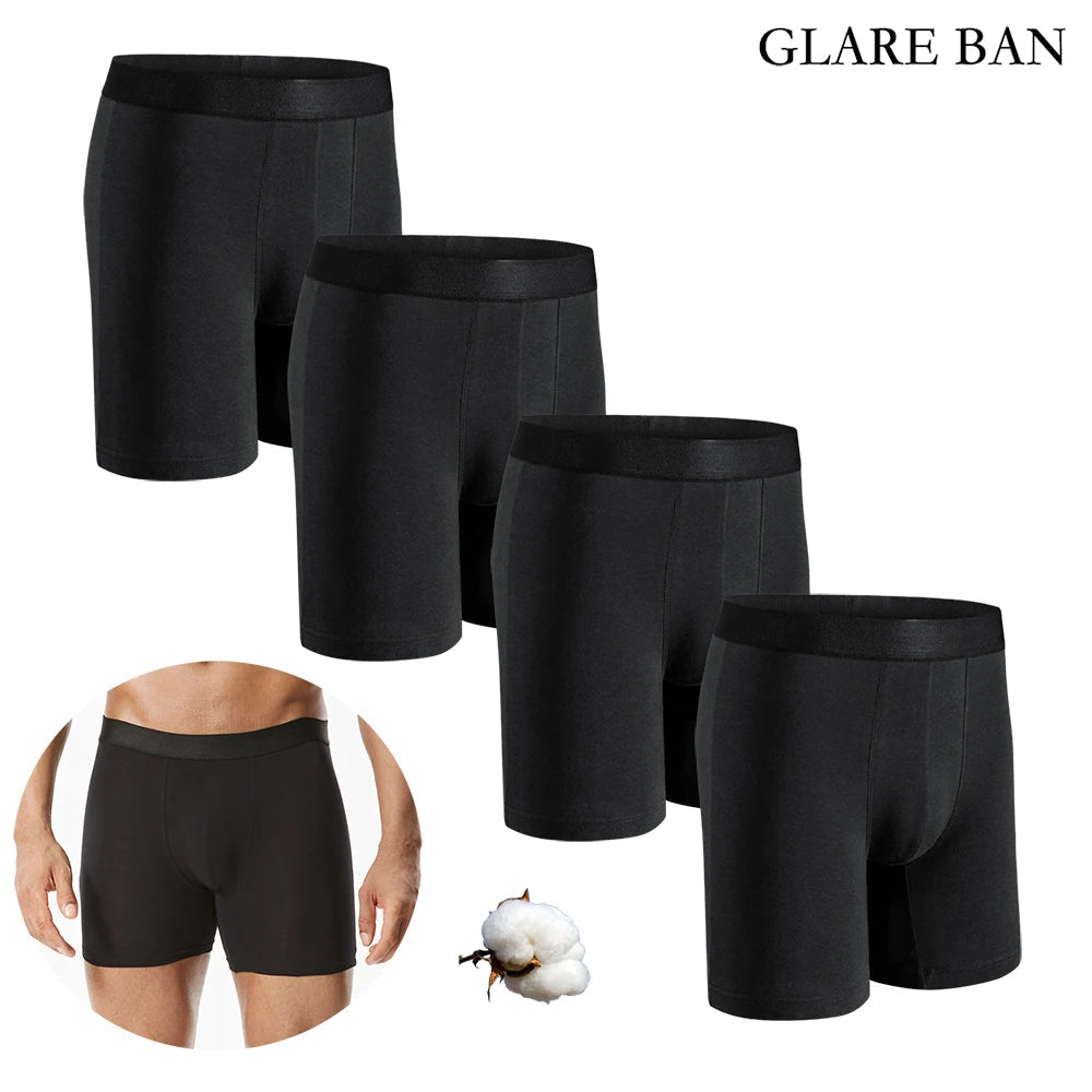 Pack de 4 Boxers Mi-Long pour Hommes - Coton Respirant BLACKBEARD OUTDOOR INDUSTRIES