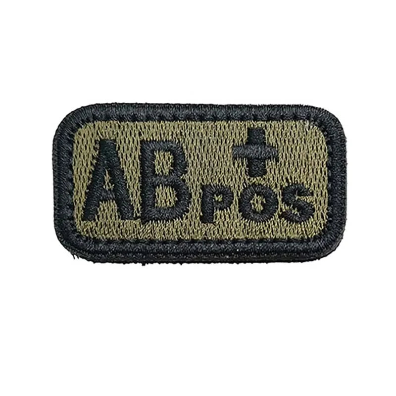 Écusson Groupe Sanguin 2,5 × 5 cm – Patch Tactique Brodé avec Velcro A/B/AB/O Pos-Neg - BLACKBEARD OUTDOOR INDUSTRIES