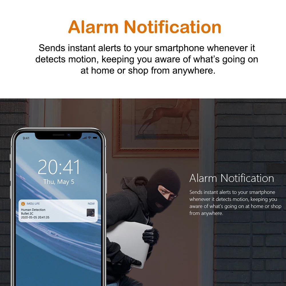 Lot de 3 Caméras IMOU Bullet 2C 4MP – Caméra WiFi Extérieure avec Détection Humaine IA, Vision Nocturne 30m & Étanchéité IP67 Ma boutique