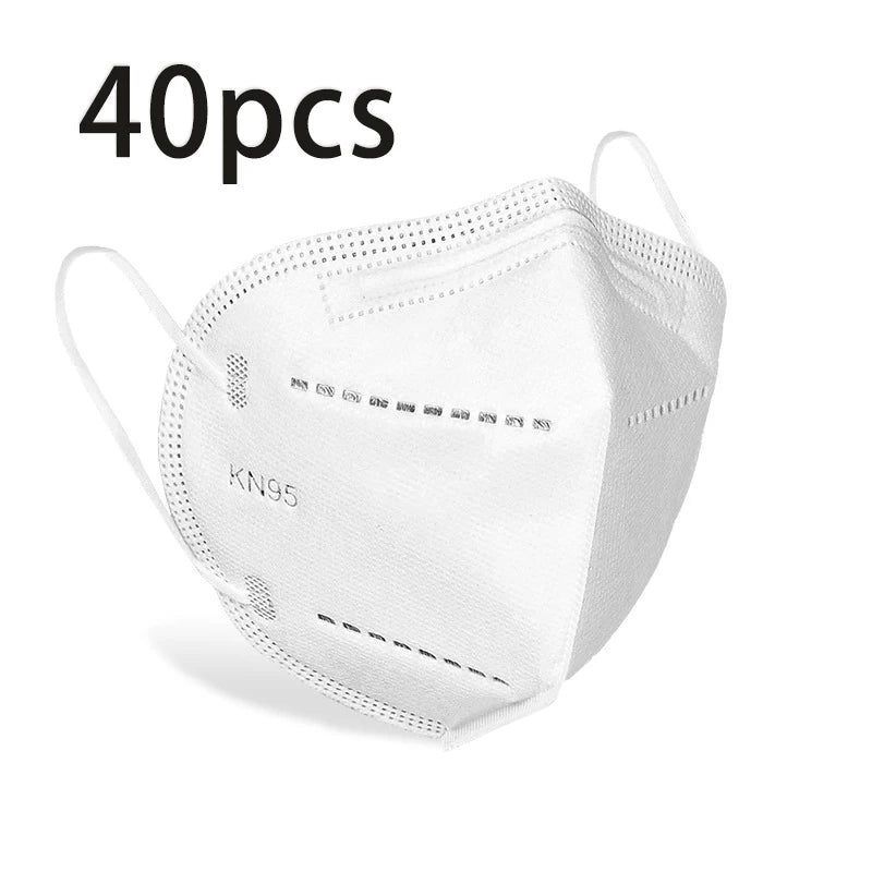 Masques KN95 5 Couches (20/40/60 Pièces) - Protection Efficace Contre la Poussière et les Particules - Élastiques Respirants, Filtration à 95% BLACKBEARD OUTDOOR INDUSTRIES
