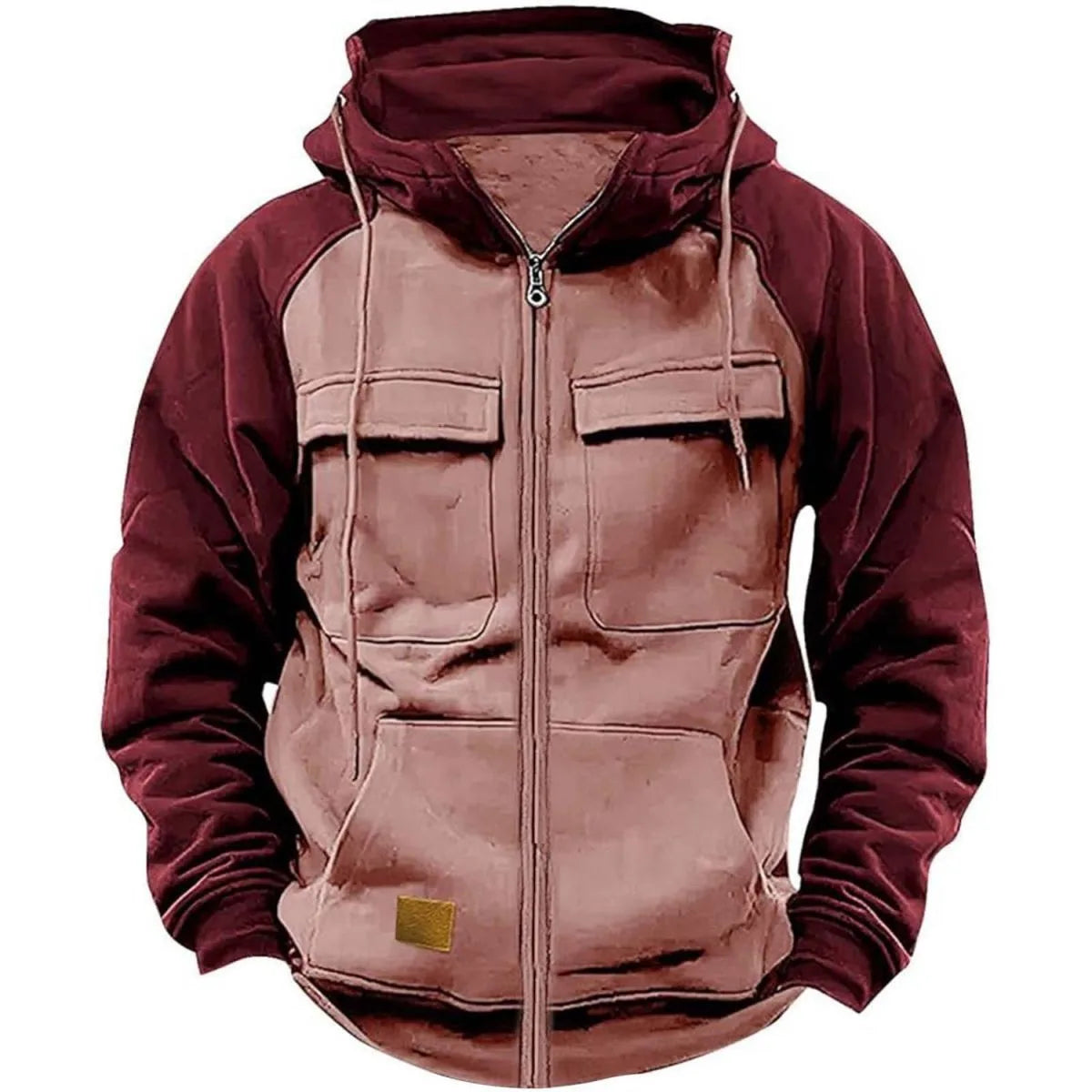 Sweat-shirt Tactique à Capuche pour Homme - Zip, Patchwork, Poches Multiples, Veste de Voyage Automne-Hiver BLACKBEARD OUTDOOR INDUSTRIES
