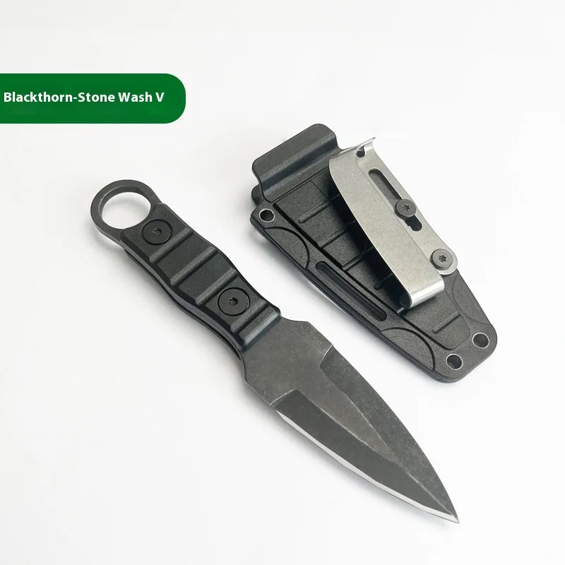 Couteau type kunai – Lame Droite Compacte en Acier Inoxydable Haute Dureté, Couteau Tactique avec Anneau - BLACKBEARD OUTDOOR INDUSTRIES