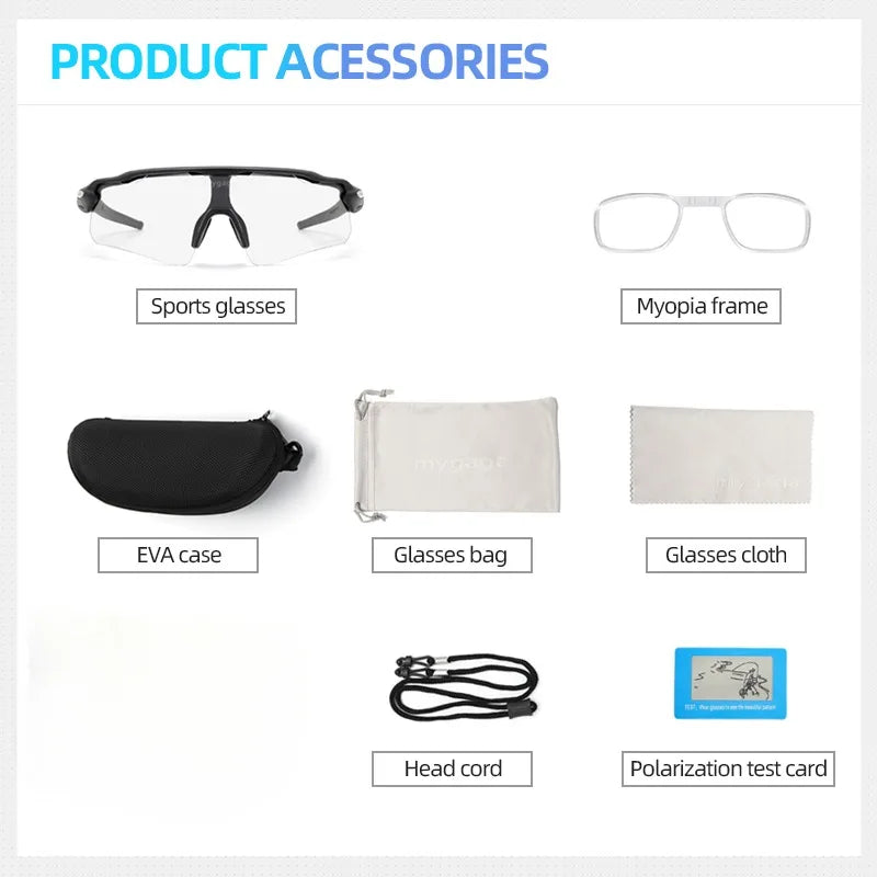 MYGAGA Lunettes de Cyclisme Photochromiques Polarisées – Unisexe - BLACKBEARD OUTDOOR INDUSTRIES