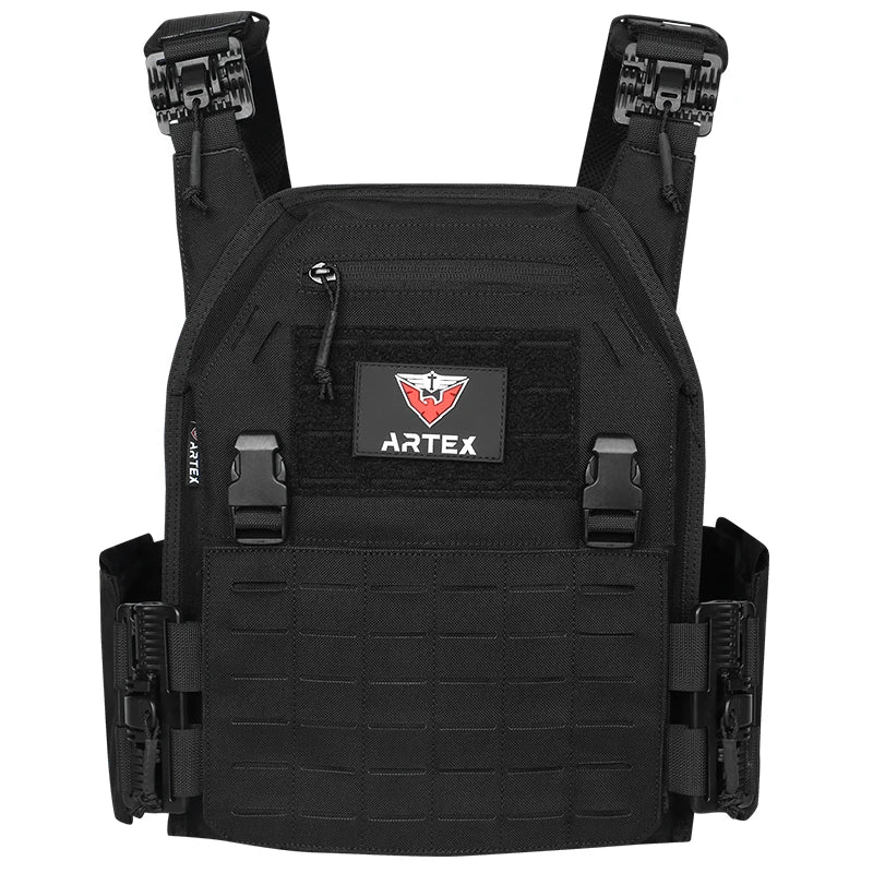 Gilet Tactique ARTEX - Gilet de Combat Léger à Libération Rapide - Porte-Plates 1000D en Polyester avec Système MOLLE - Chaleco Tactico - Gilet Militaire BLACKBEARD OUTDOOR INDUSTRIES