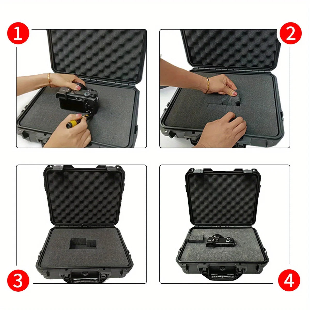 Mallette de Transport Rigide Étanche avec Mousse Prédécoupée – Boîte de Rangement de Sécurité pour Outils, Matériel, Optique, Drone Ma boutique