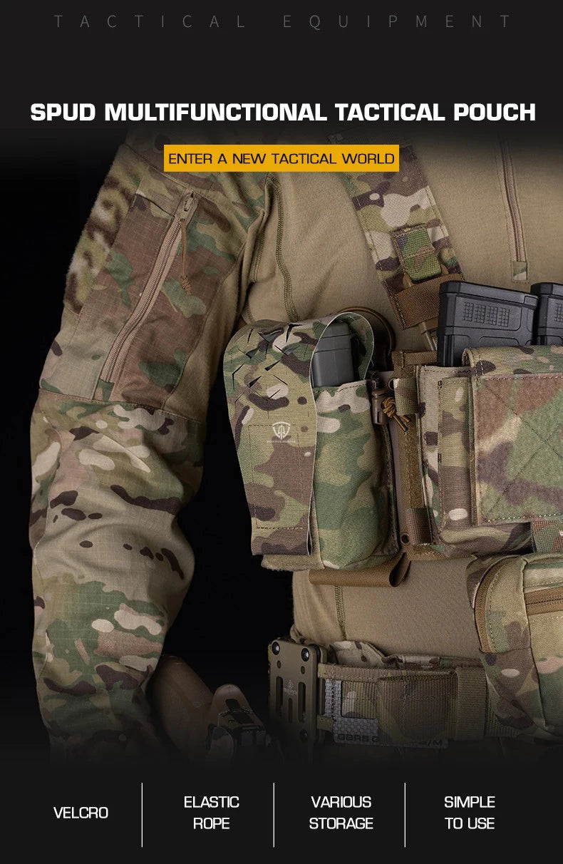 Poche de Rangement Multifonction SPUD Molle pour Radio, Accessoires d'Équipement Tactique, Poche Magasin 5.56mm et 7.62mm - POSEIDON DEFENSE BLACKBEARD OUTDOOR INDUSTRIES
