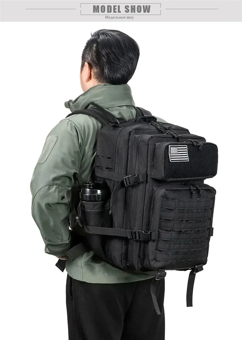 Sac à Dos Tactique 25L / 45L pour Homme et Femme – Laser Cut MOLLE, Sac Polyvalent pour Randonnée, École et Gym - BLACKBEARD OUTDOOR INDUSTRIES