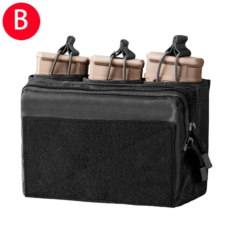 Poche à Chargeurs Tactique 5.56/.223 7.62mm pour M4 M16 AK AR avec Molle - Poche Triple à Accès Rapide BLACKBEARD OUTDOOR INDUSTRIES