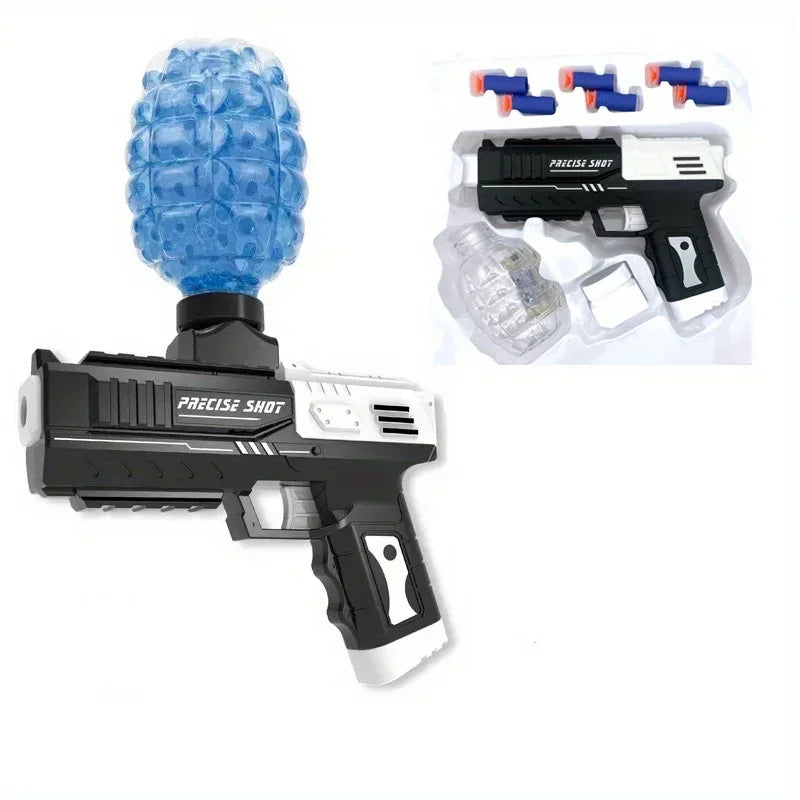 🔫 Manual Gel Ball Blaster – Blaster à balles gel / Mousse (Noir & Blanc) Ma boutique