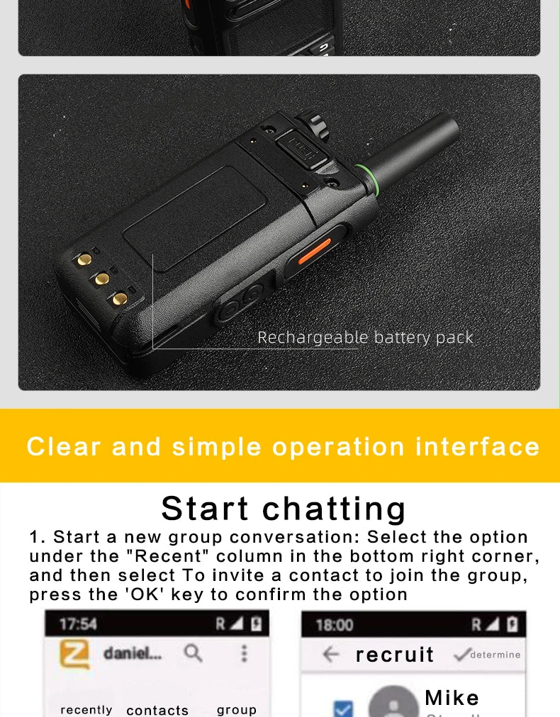 KSUT ZL18 Talkie-Walkie Professionnel 4G WiFi Zello POC — Communication Sans Limite - BLACKBEARD OUTDOOR INDUSTRIES
