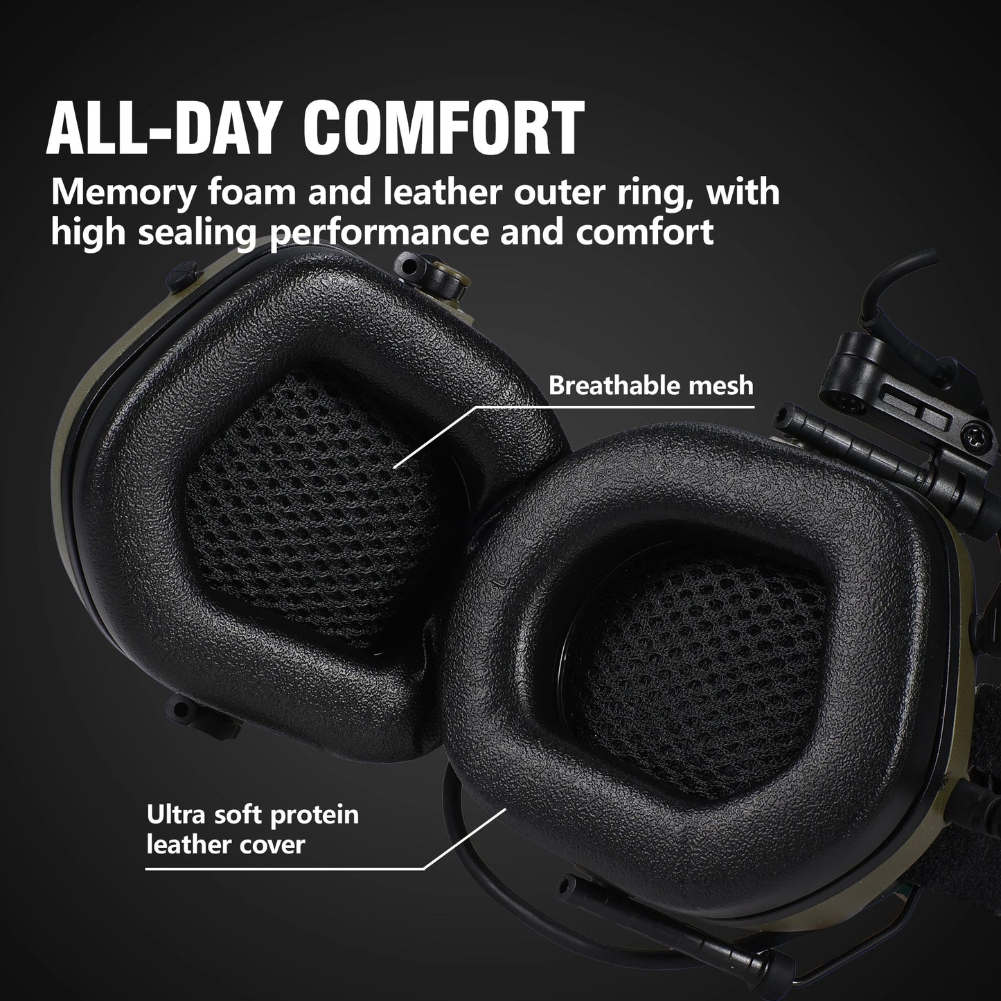 ARM NEXT F10 Casque Tactique Électronique de Protection Auditive – Atténuation du Bruit et Amplification des Sons pour Chasse et Tir BLACKBEARD OUTDOOR INDUSTRIES