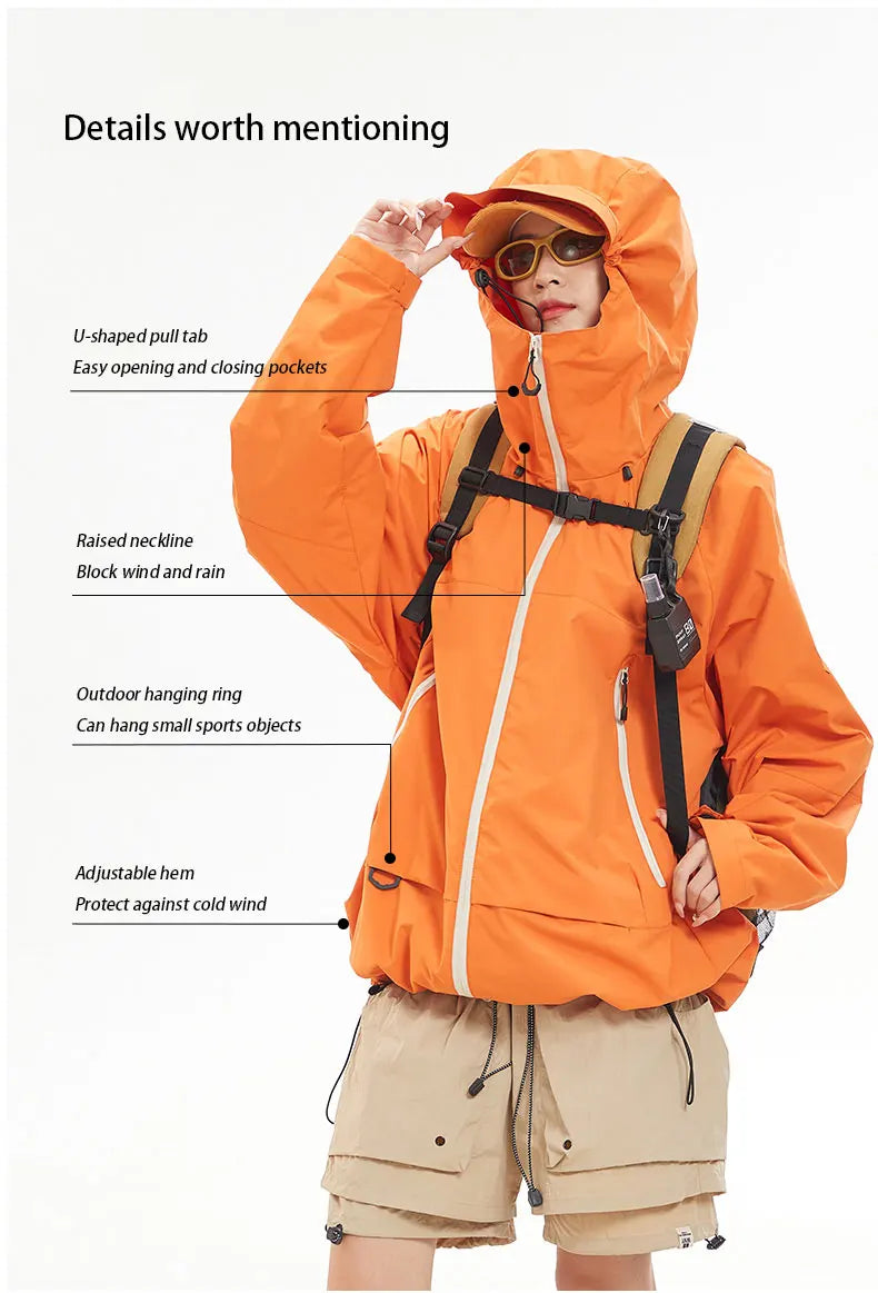 Veste de Randonnée Imperméable et Coupe-Vent Unisexe avec Capuche – Veste de Sport Haute Qualité pour Randonnée, Course et Escalade - BLACKBEARD OUTDOOR INDUSTRIES