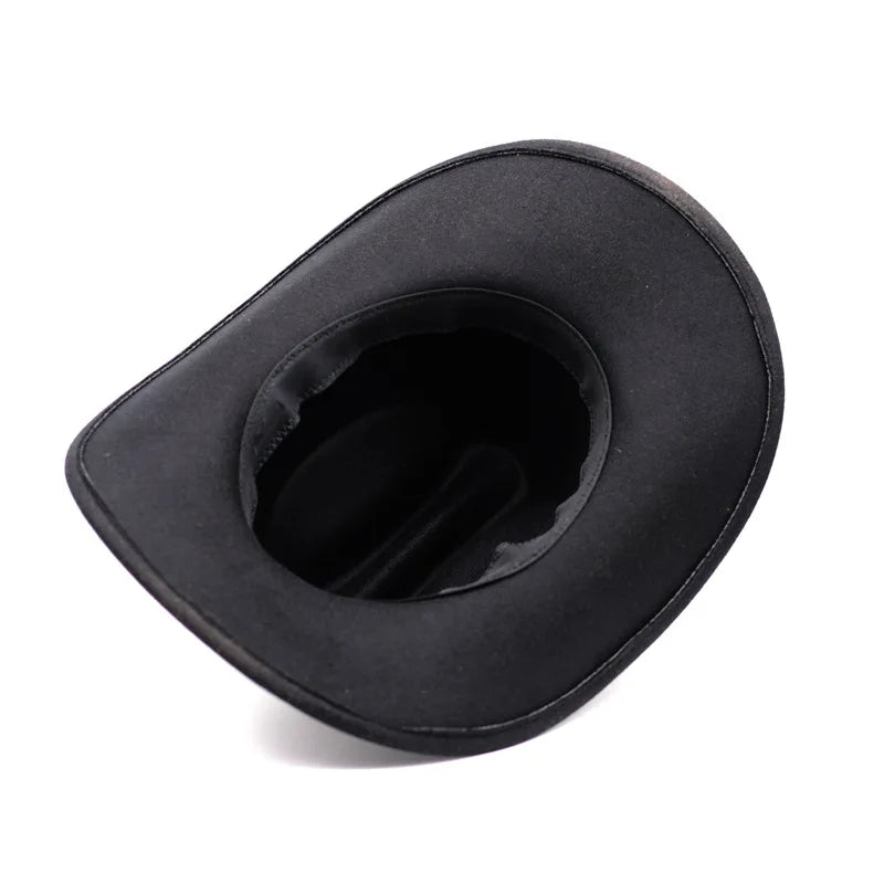 Chapeau Vintage Western Cowboy Unisexe – Style Gentleman & Cowgirl, Large Bord en Cuir – Jazz Cloche Sombrero Élégant pour Homme & Femme - BLACKBEARD OUTDOOR INDUSTRIES