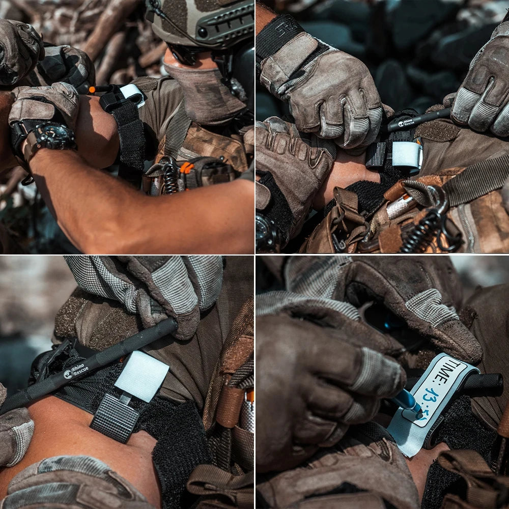 RHINO RESCUE - Housse de Tourniquet avec Tourniquet Métallique, Ciseaux et Support MOLLE pour Premiers Secours, Idéal pour Camping et Tactiques - BLACKBEARD OUTDOOR INDUSTRIES