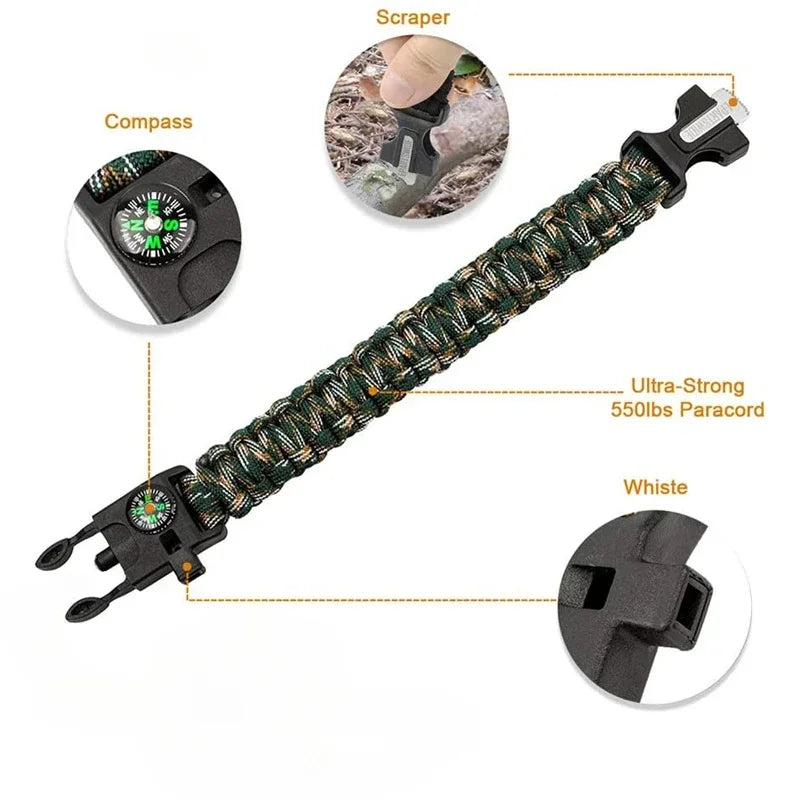 Bracelet de Survie Multi-fonction en Paracorde 4 mm – Équipement Militaire d'Urgence - BLACKBEARD OUTDOOR INDUSTRIES