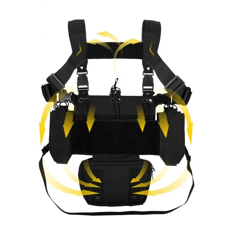 YAKEDA Tactical Mini Chest Rig – Laser Cut MOLLE Ma boutique