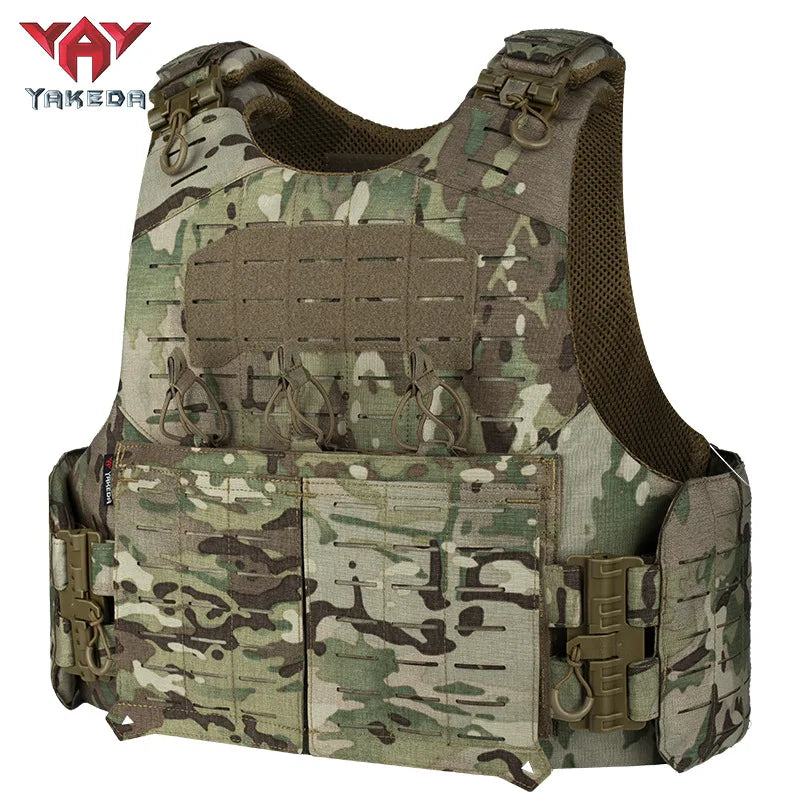 Gilet de Chasse Yakeda 1000D à Libération Rapide – Gilet Tactique Modulaire avec Système MOLLE Découpé au Laser et Poche Double et Triple pour Chargeurs BLACKBEARD OUTDOOR INDUSTRIES