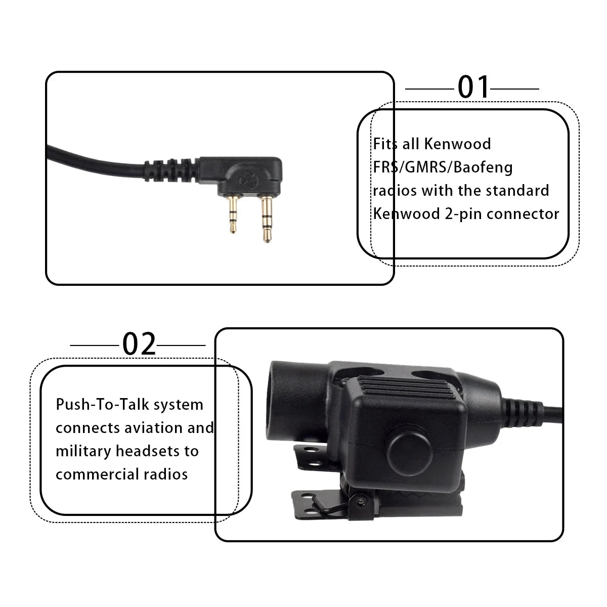 Casque Tactique Outdoor avec Microphone Bowman Elite II U94 PTT pour Radio Kenwood, Baofeng UV-5R – Équipement de Chasse et Tir CS BLACKBEARD OUTDOOR INDUSTRIES