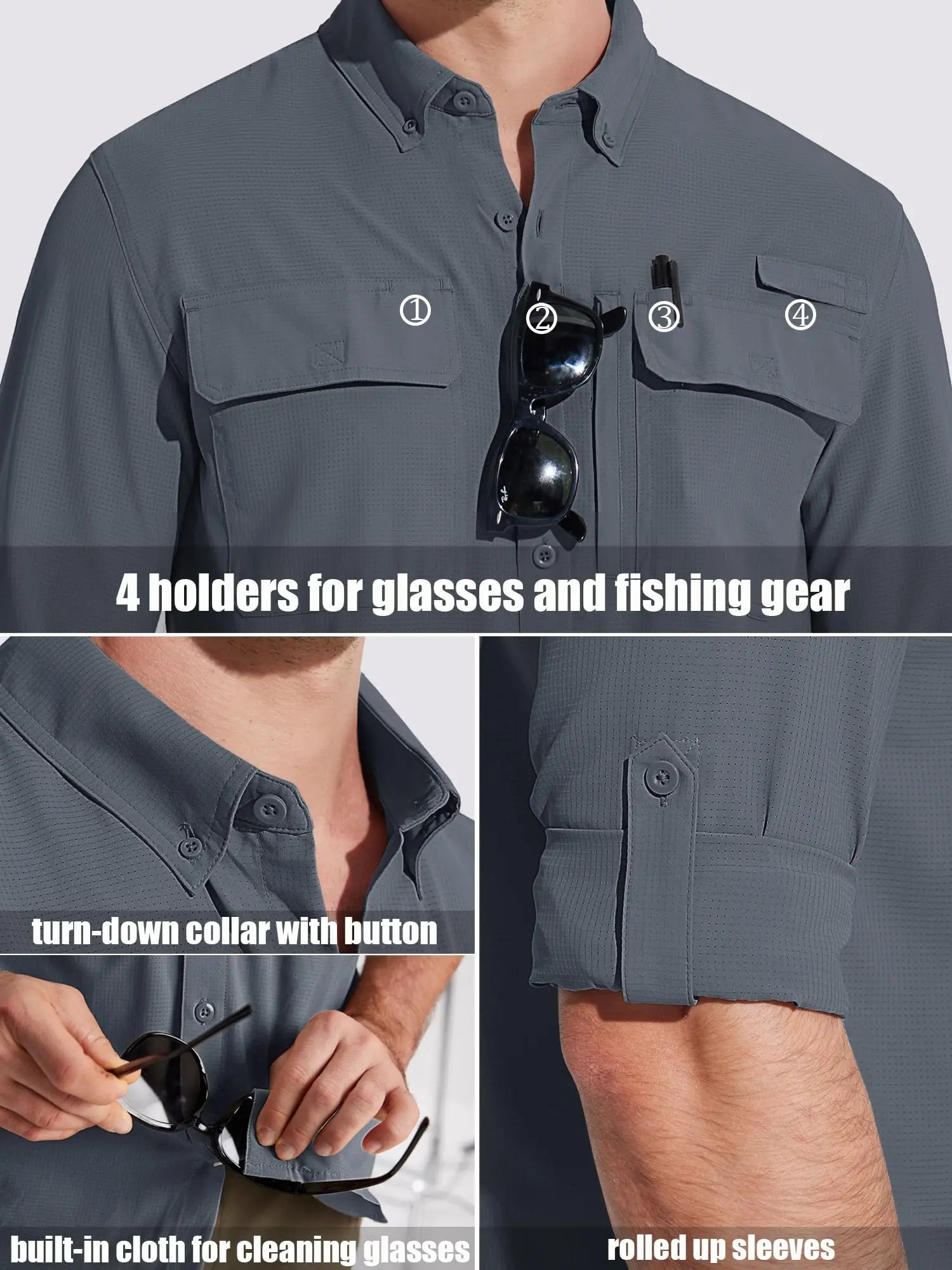 Chemise Tactique Homme TACVASEN ST144 – UPF 50+ Manches Longues | Séchage Rapide | Respirante | Multi-poches - BLACKBEARD OUTDOOR INDUSTRIES