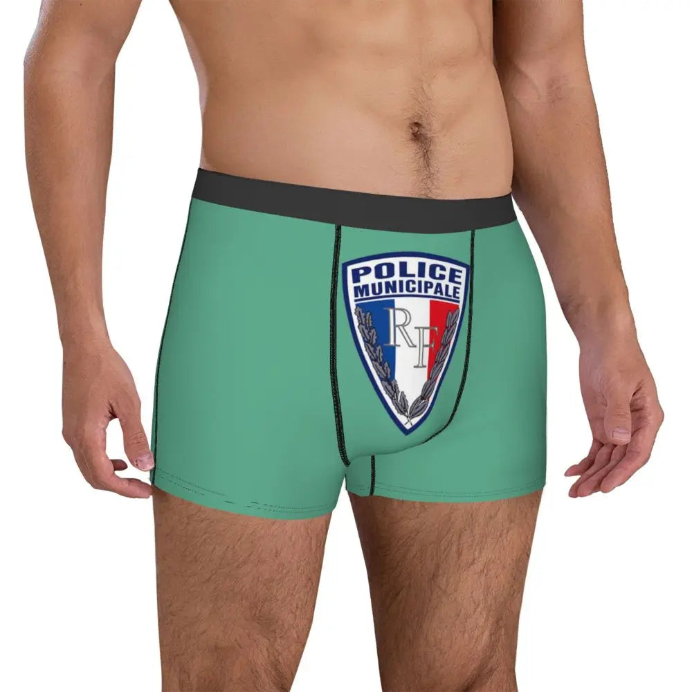 Boxer Homme Insigne Police Municipale – Sous-vêtement Original et Confortable - BLACKBEARD OUTDOOR INDUSTRIES
