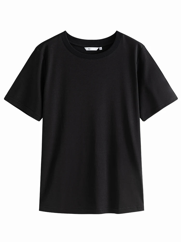T-shirt Femme 100% Coton FSLE | Col Rond | Manches Courtes | Blanc ou Noir | Été & Printemps - BLACKBEARD OUTDOOR INDUSTRIES