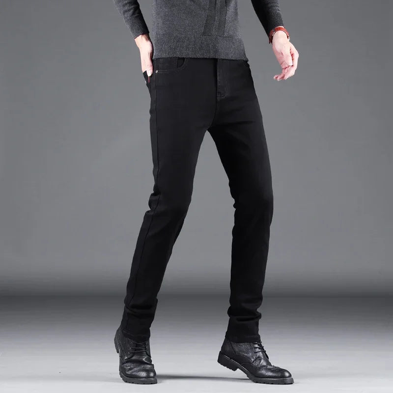 Jeans Slim Pure Black pour Homme - Élasticité, Coupe Droite, Mode Décontractée BLACKBEARD OUTDOOR INDUSTRIES