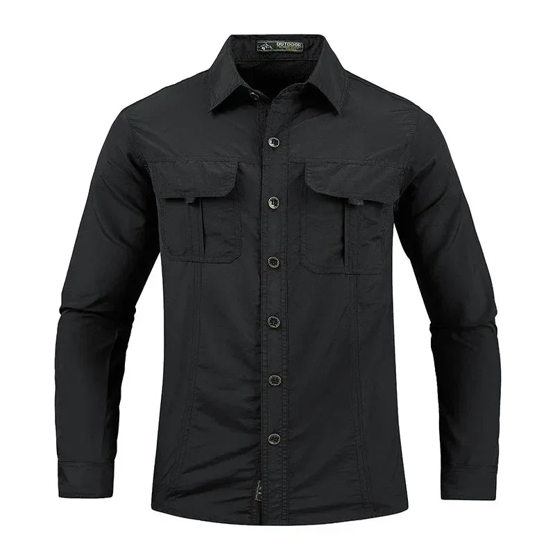Chemise Homme à Manches Longues Léger et Séchage Rapide - Chemise Respirante de Sport et Protection Solaire pour Randonnée et Activités en Plein Air - BLACKBEARD OUTDOOR INDUSTRIES