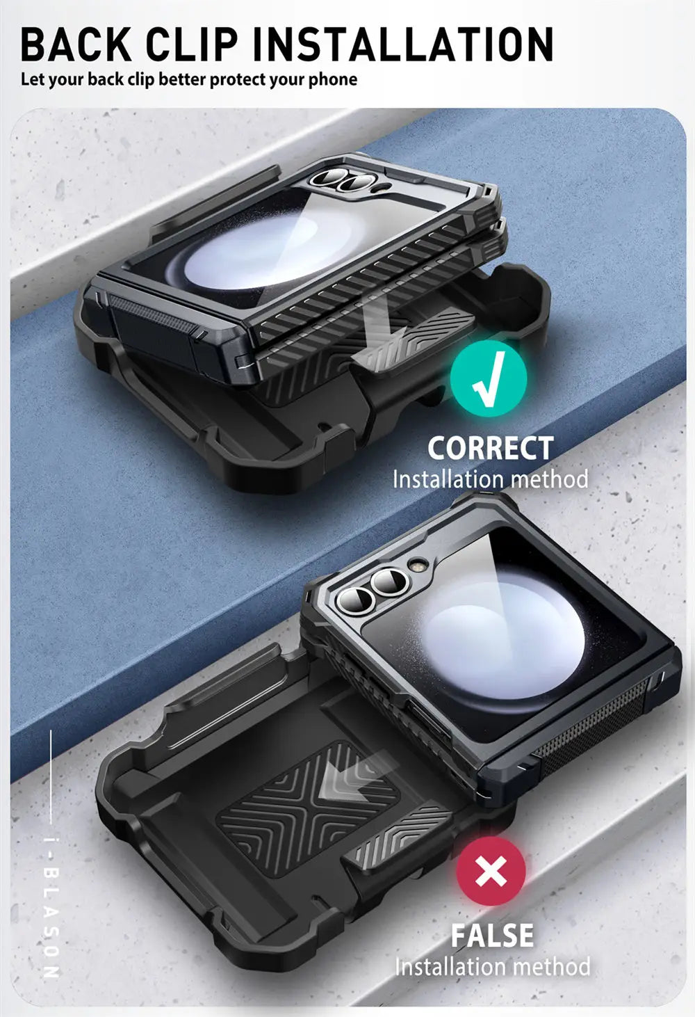 I-BLASON For Samsung Galaxy Z Flip 7 FE/6/5 Case Armorbox Full-Body Military Protection Phone Case with Screen Protector & Stand BLACKBEARD OUTDOOR INDUSTRIES