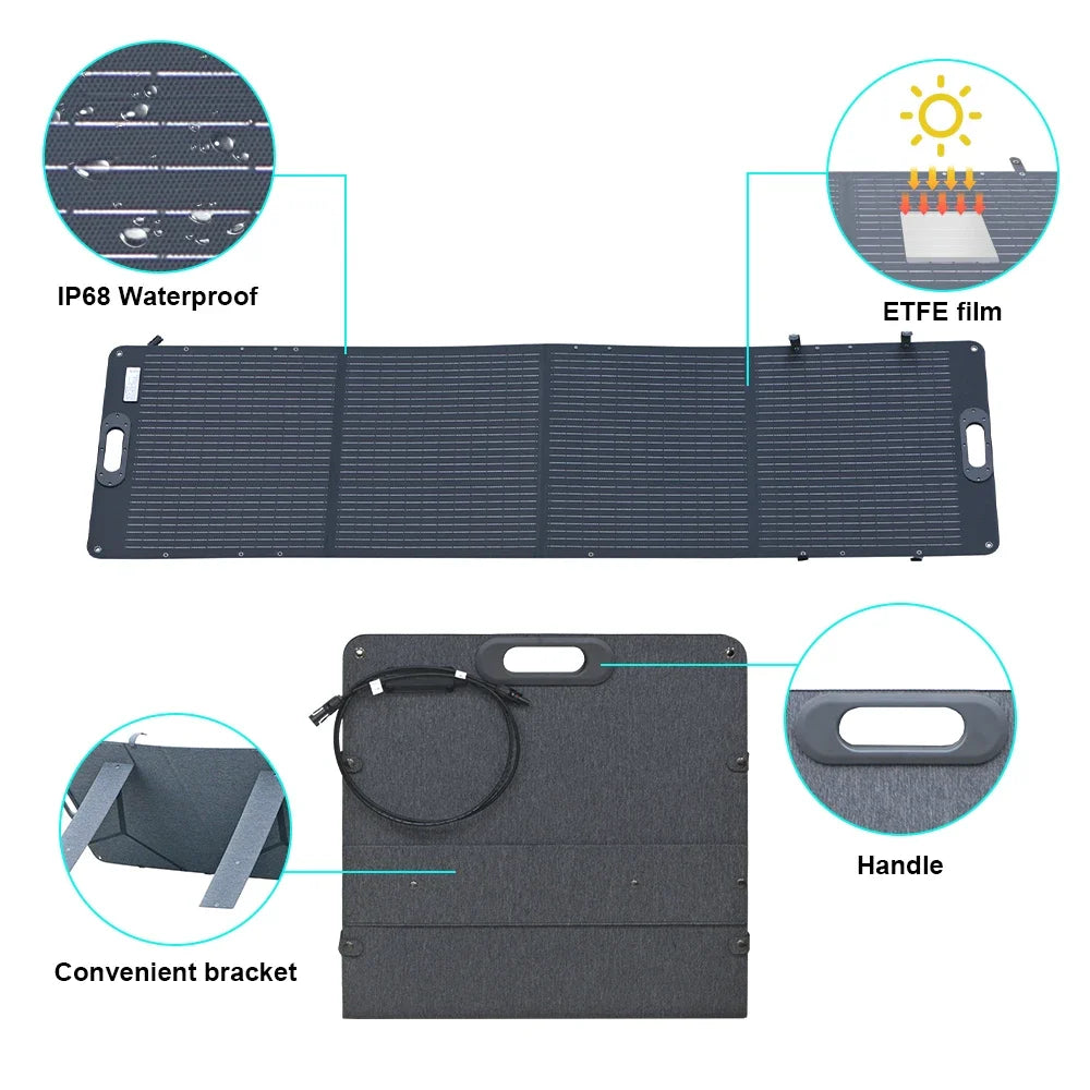 Dokio 100W Panneau Solaire Flexible et Pliant 18V avec Kit Contrôleur 12V – Idéal pour Camping, Voyage et VR - BLACKBEARD OUTDOOR INDUSTRIES