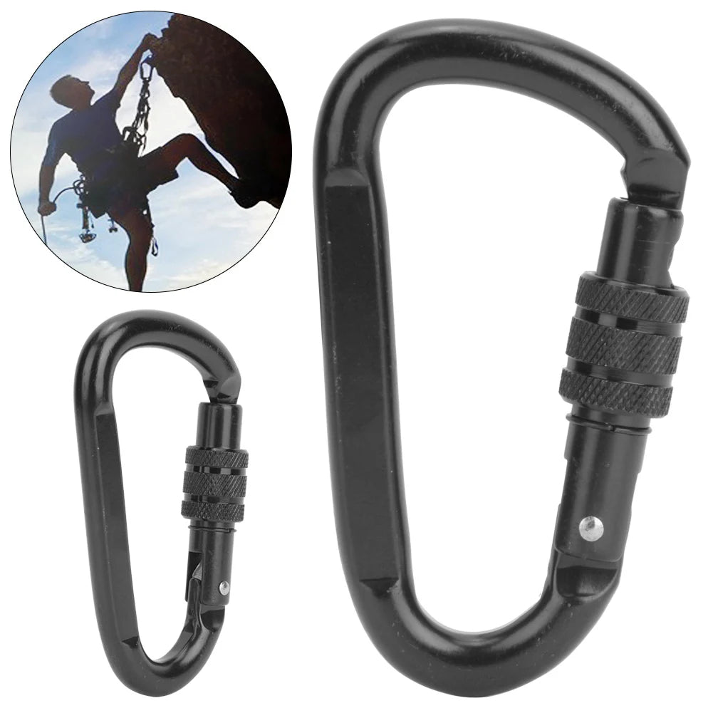 Mousqueton Carbone 30KN – D-Ring Noir, Clip de Sécurité pour Escalade et Outdoor - BLACKBEARD OUTDOOR INDUSTRIES