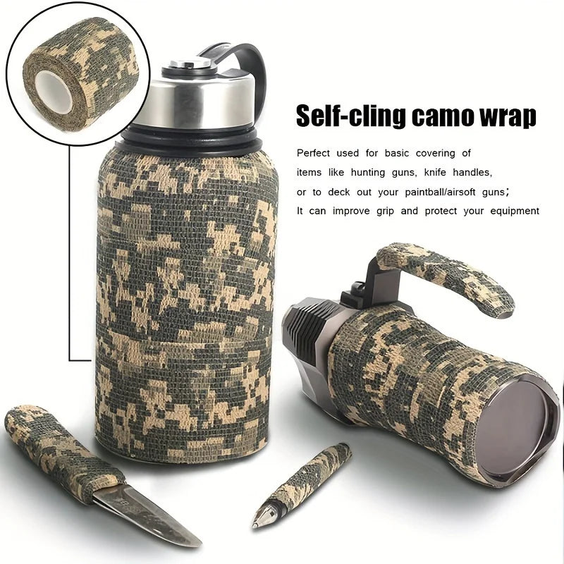 Lot de 6 Rouleaux de Bandes de Kinésiologie Camouflage – Bande Élastique de Soutien pour Coude et Genou - BLACKBEARD OUTDOOR INDUSTRIES