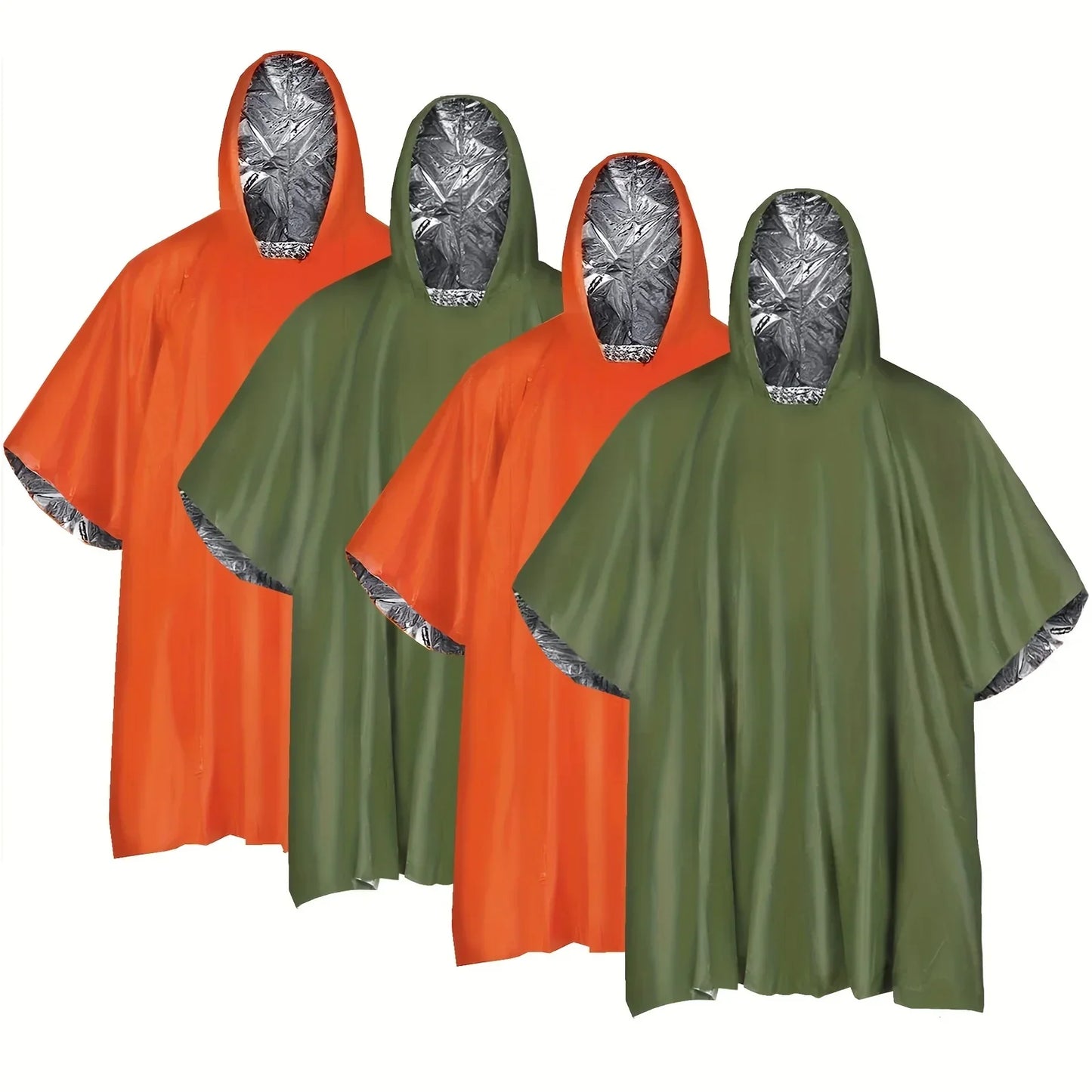 Kit de 4 Ponchos d'Urgence – Film Thermique Isolant et Imperméable – Couverture de Survie Réfléchissante - BLACKBEARD OUTDOOR INDUSTRIES